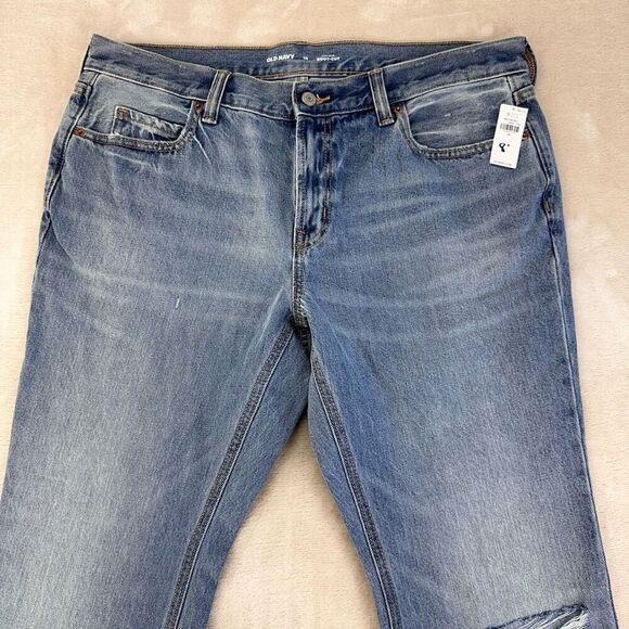 Old Navy Jeans Women’s 14 Low Rise Bootcut Blue‎ Distressed NWT Retro Y2K Cotton - Picture 5 of 8